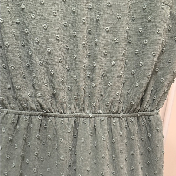 Monteau Textured Green Sleeveless Midi Dress with Elastic Waist Sz Medium - Picture 5 of 11